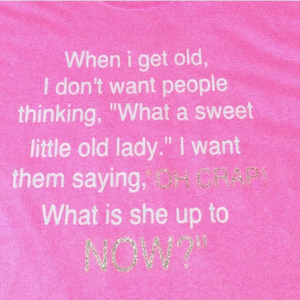 Grannycore T-Shirt 2XL Gilden Sassy Saying OH C#@P! WHAT IS SHE UP TO NOW?
